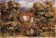 Pierre Renoir Woman Picking Flowers in the Garden of Les Collettes France oil painting artist